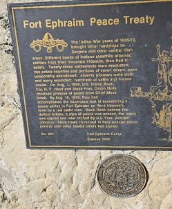 The Old Peace Treaty Tree monument  in Ephriam, Utah
