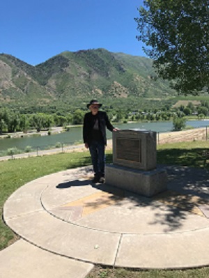 Phillip B Gottfredson at the grave site of Chief Black Hawk